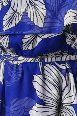 Curve Floral Ruffle Front Midi Dress