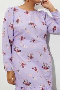 Curve Floral Ruffle Mini Dress