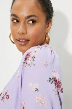 Curve Floral Ruffle Mini Dress