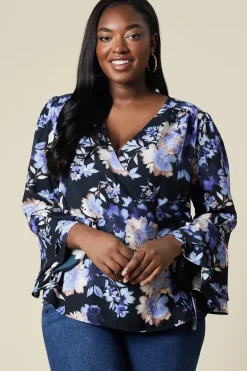 Curve Floral Wrap Top
