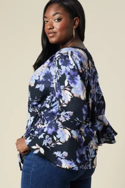 Curve Floral Wrap Top