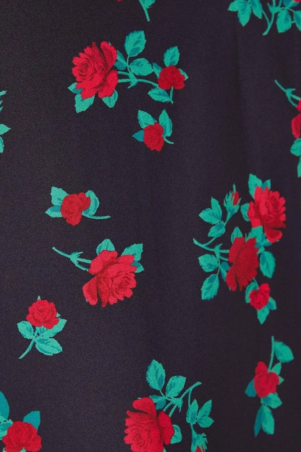 Curve Frill Shoulder V Neck Top Floral Print