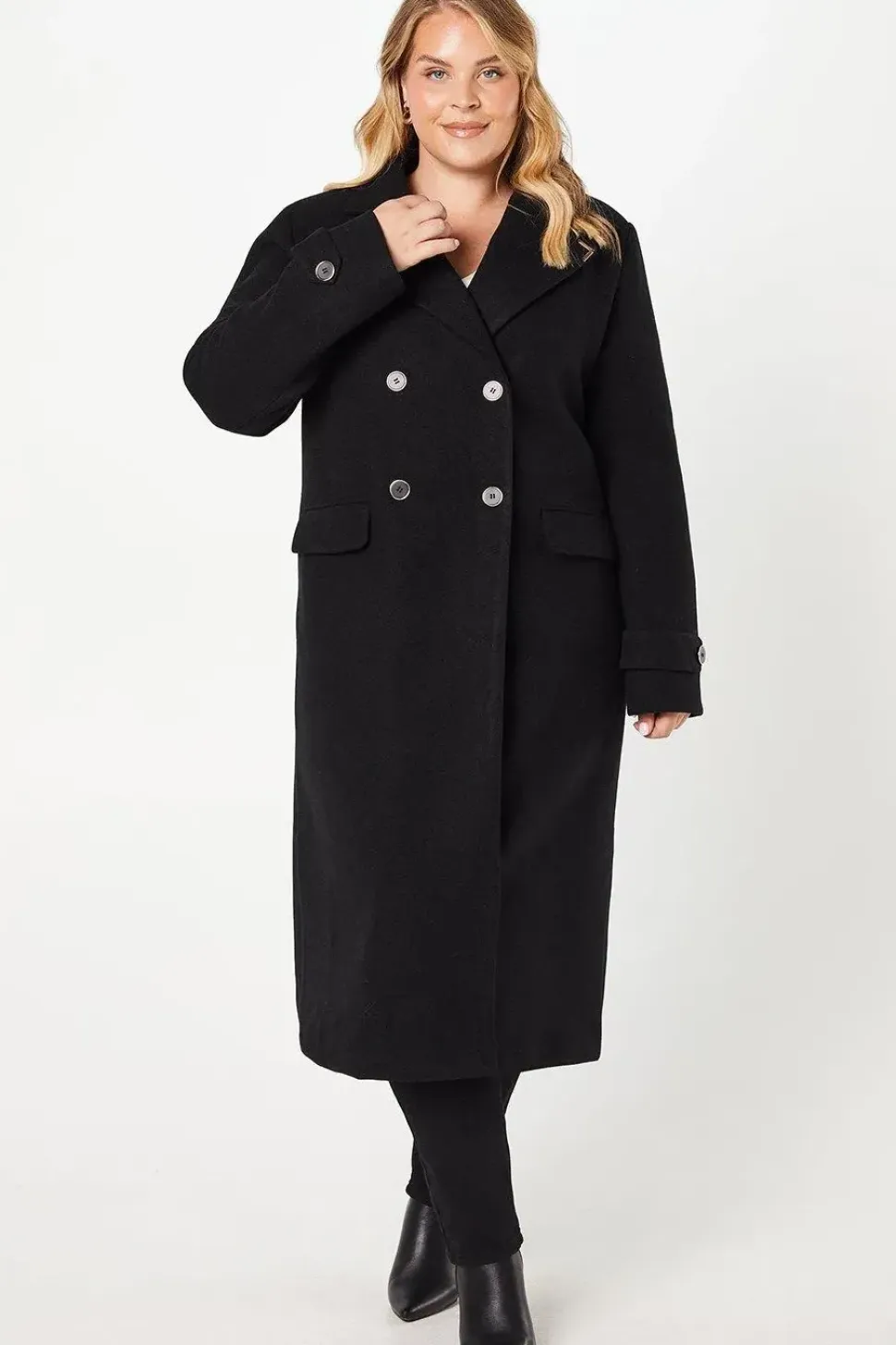 Curve Gold Trim Maxi Coat