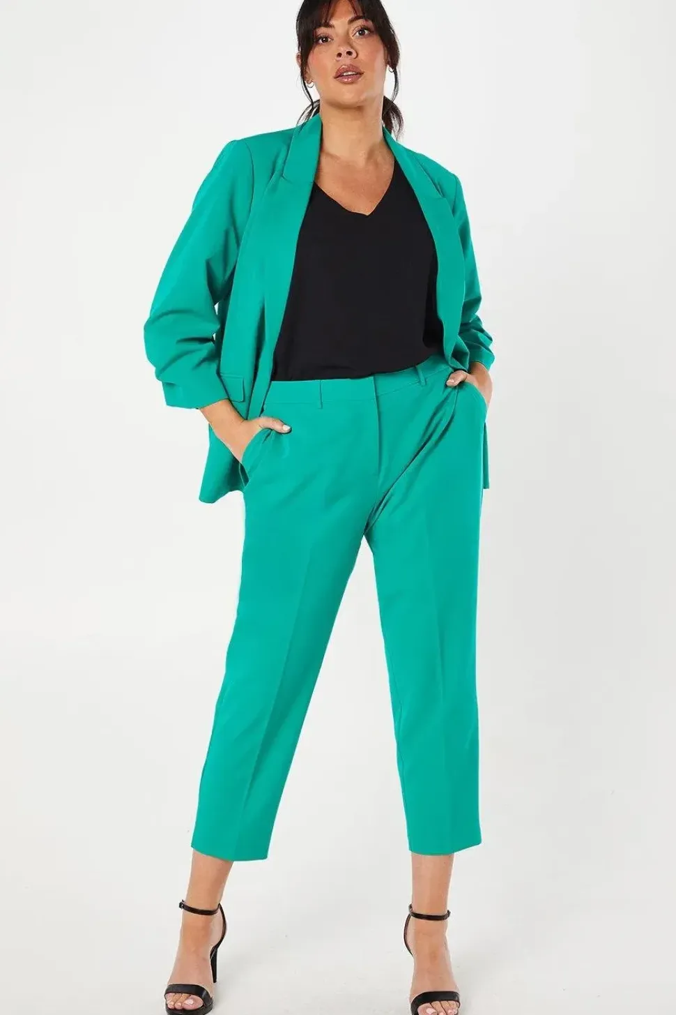 Curve Green Ankle Grazer Trouser