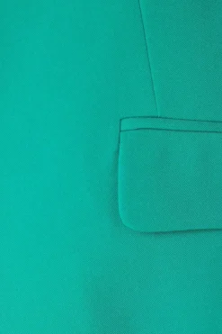 Curve Green Ruched Sleeve Blazer