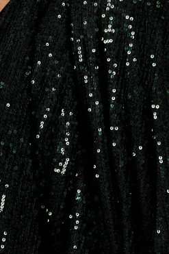 Curve Green Sequin Waterfall Jacket