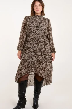 Curve High Neck Wrap Midi Dress