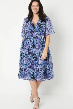 Curve Kimono Sleeve Hi Lo Wrap Dress