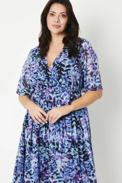 Curve Kimono Sleeve Hi Lo Wrap Dress