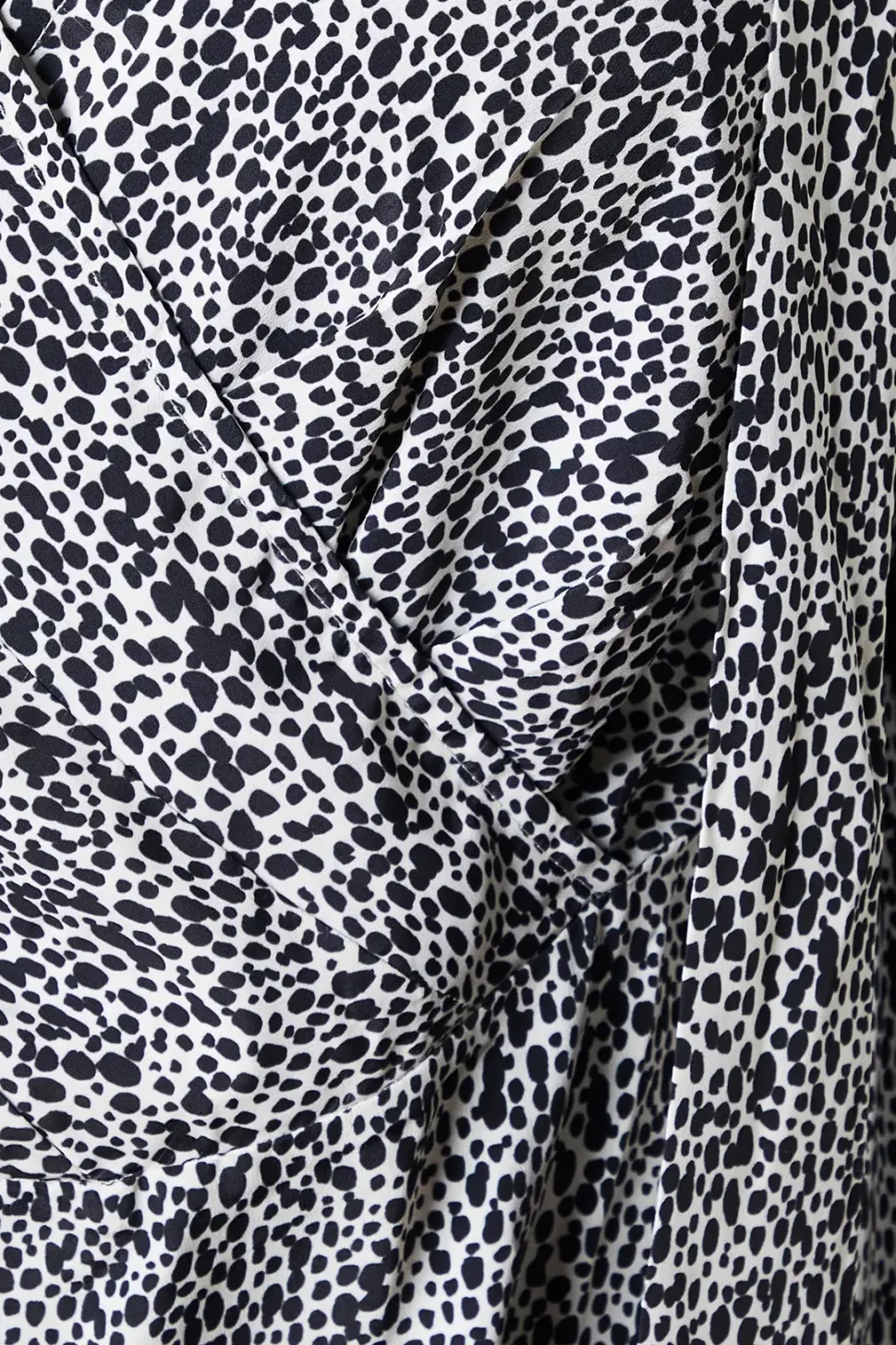 Curve Micro Animal Keyhole Long Sleeve Mini Dress