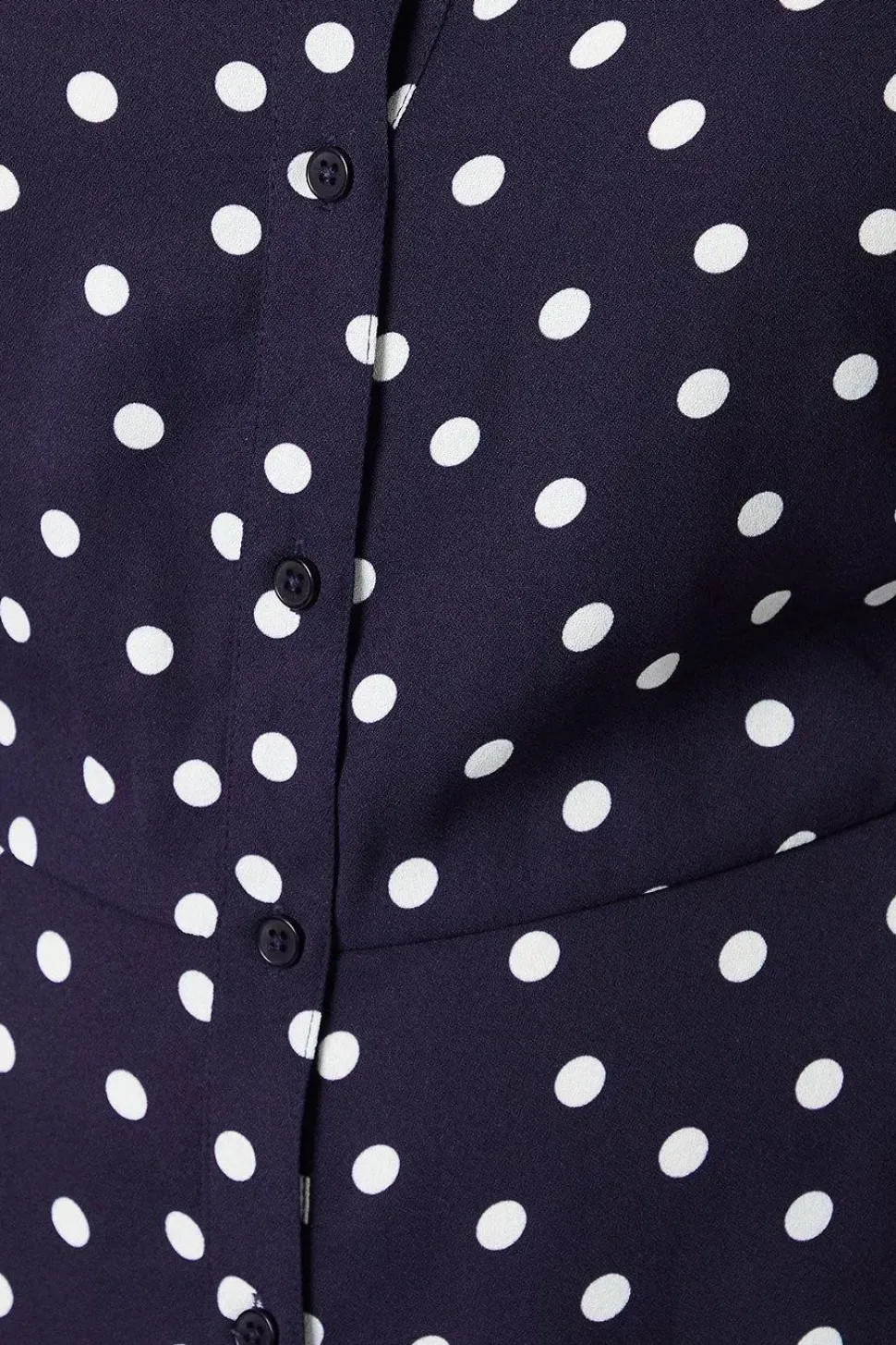 Curve Navy Spot Midi Shirt Dress