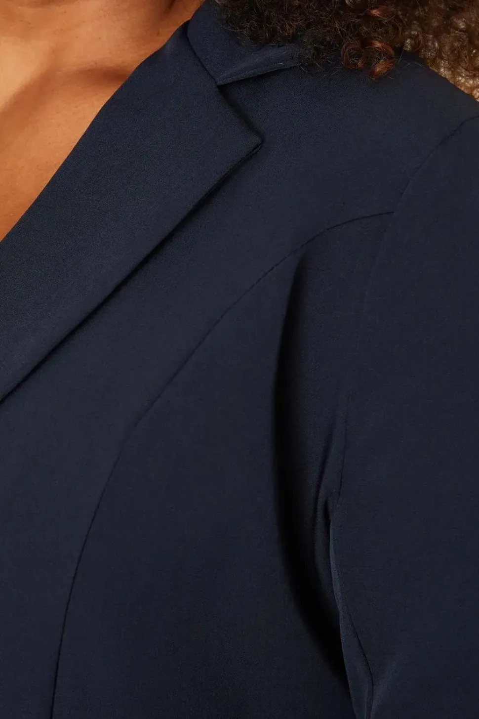 Curve Navy Turn Back Cuff Blazer