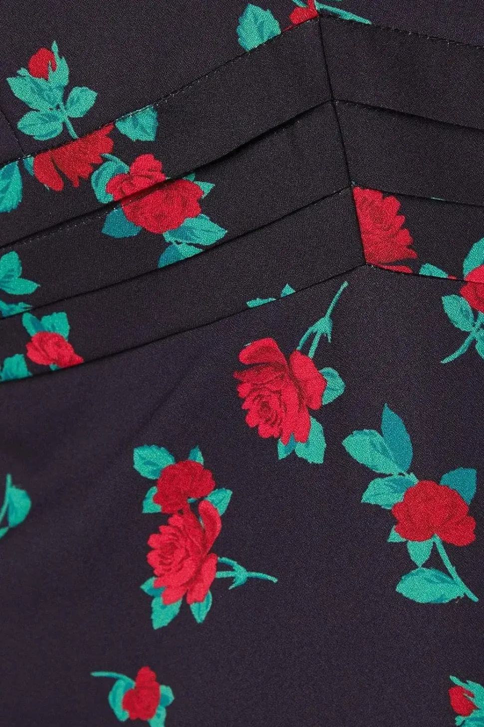 Curve Pleat Waist Midi Dress Floral Print
