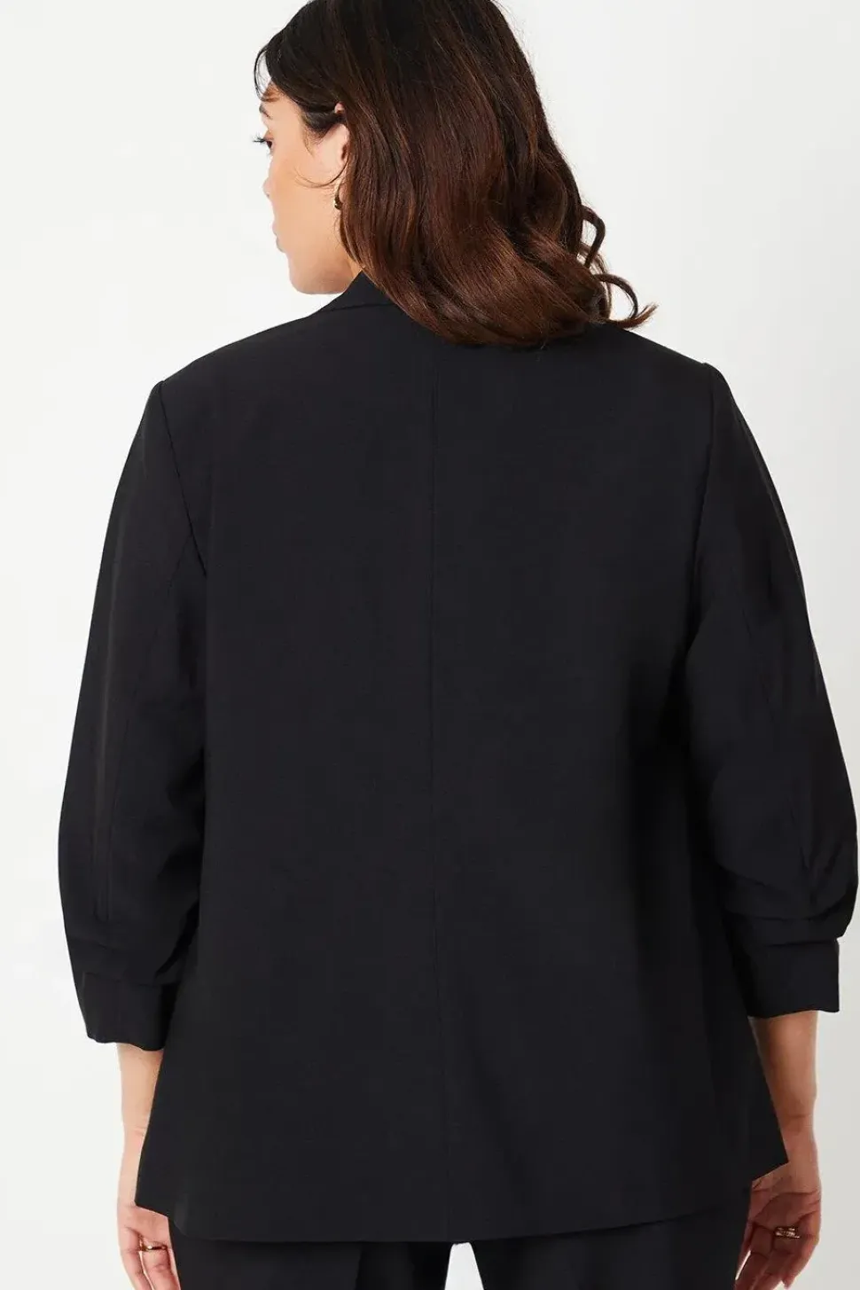 Curve Ruched Sleeve Blazer