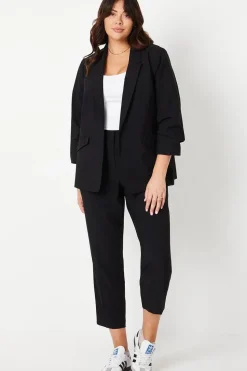 Curve Ruched Sleeve Blazer