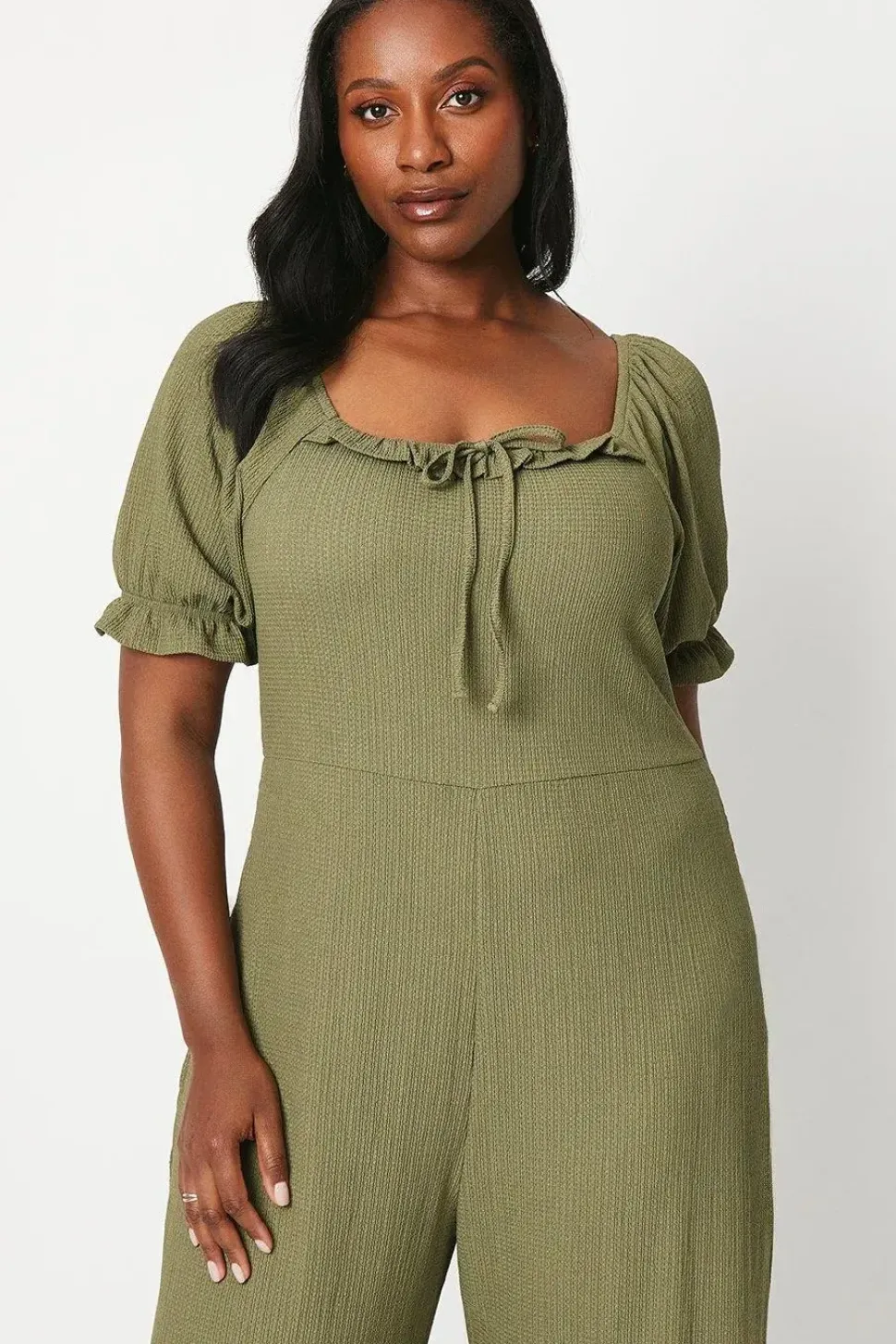 Curve Ruffle Neck Jumpsuit