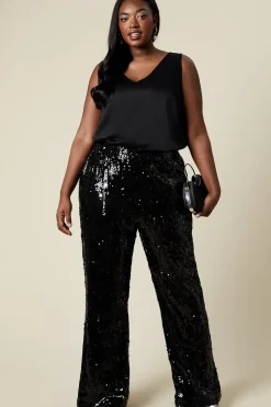 Curve Sequin Kickflare Trouser