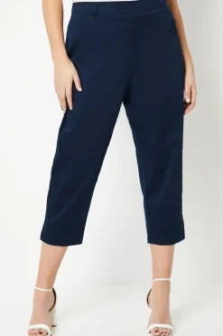 Curve Side Zip Stretch Crop Trousers