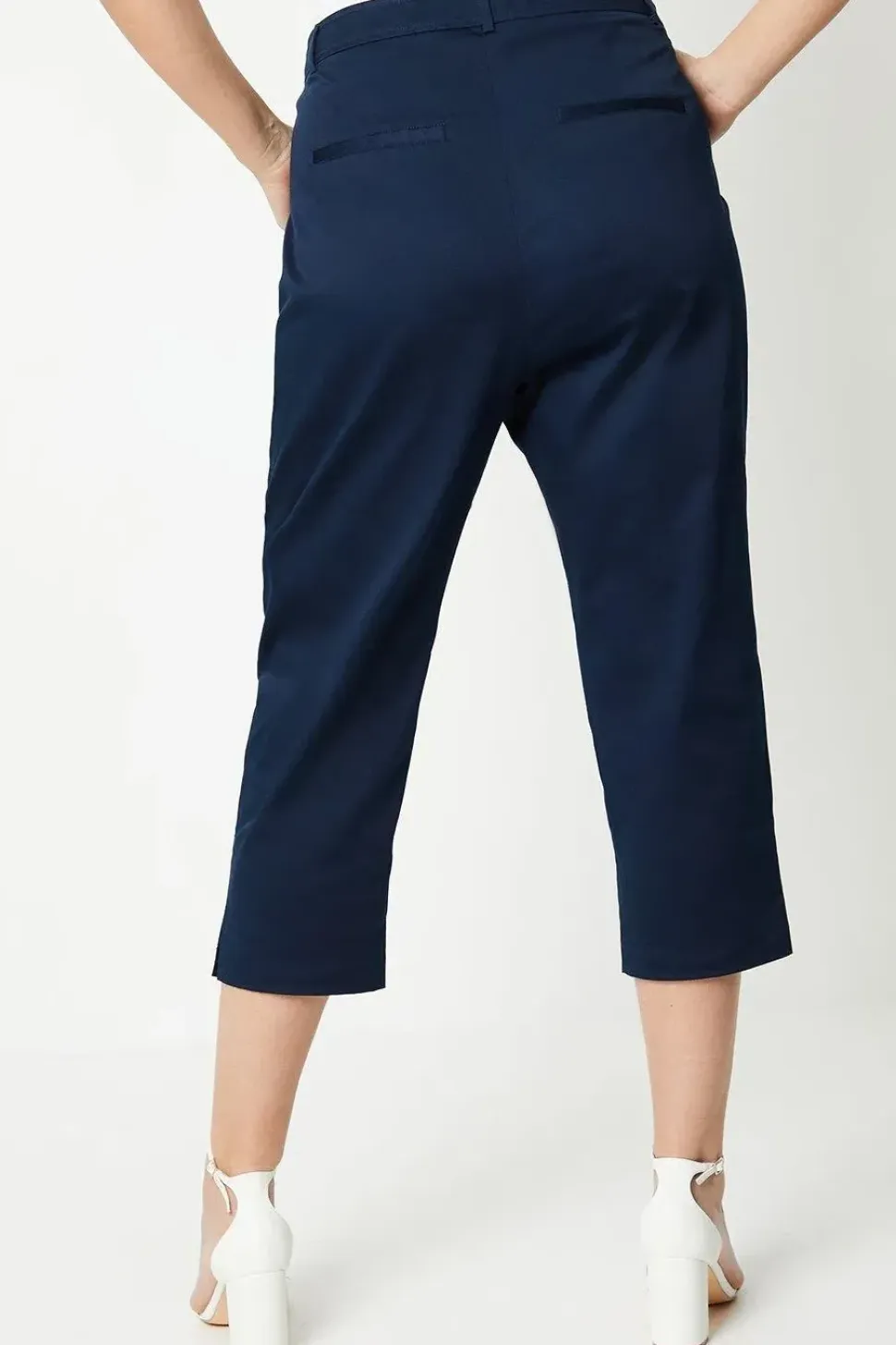 Curve Side Zip Stretch Crop Trousers