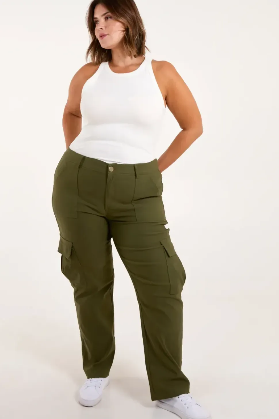 Curve Straight Leg Pocket Detail Cargo Joggers