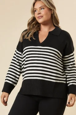 Curve Striped Collared Jumper