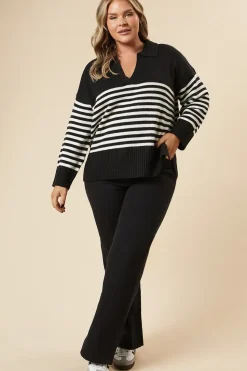 Curve Striped Collared Jumper