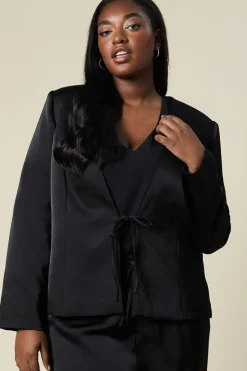 Curve Tie Detail Jacket