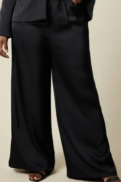 Curve Tie Detail Wide Leg Trousers