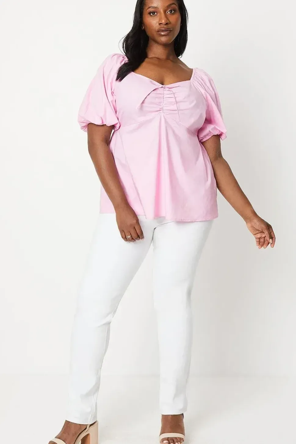 Curve Tie Front Square Neck Top