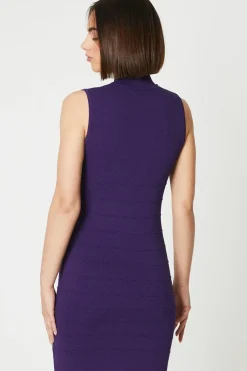 Cut Out Detail Body Con Ribbed Dress