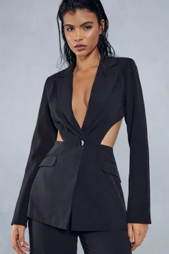 Cut Out Tailored Oversized Blazer