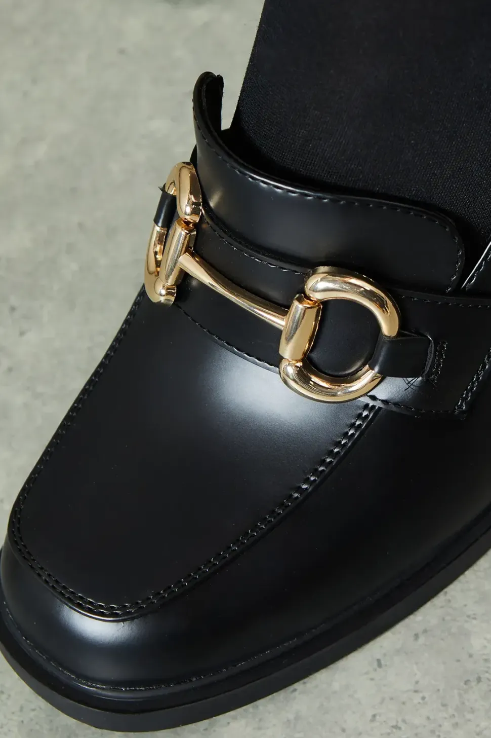 Daffie Snaffle Detail High Block Heel Loafers