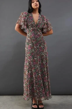 Daisy Floral Print Chiffon Maxi Dress