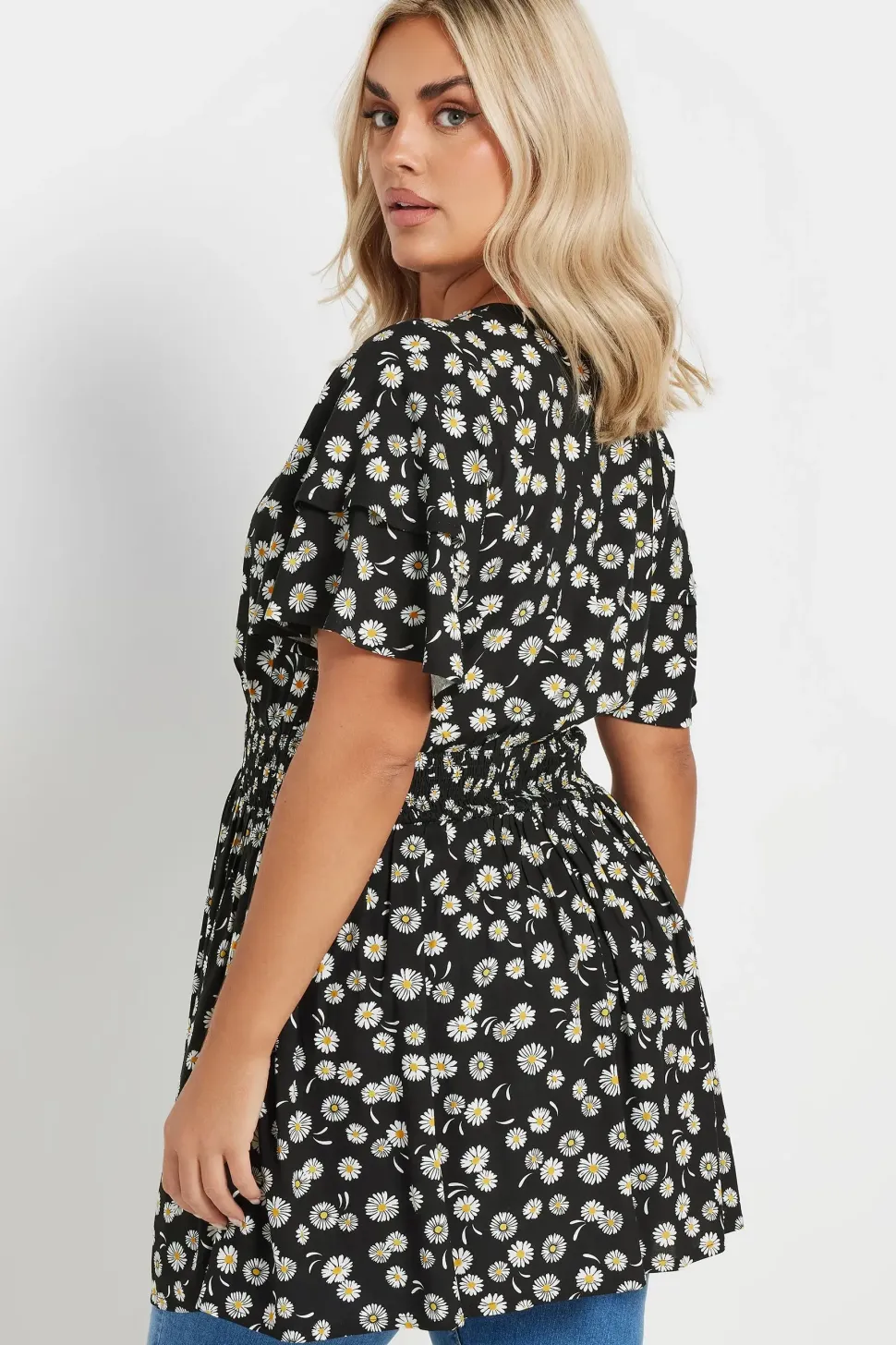Daisy Print Peplum Top