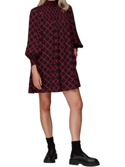 Daisy Trellis Smocked Dress-Geometric