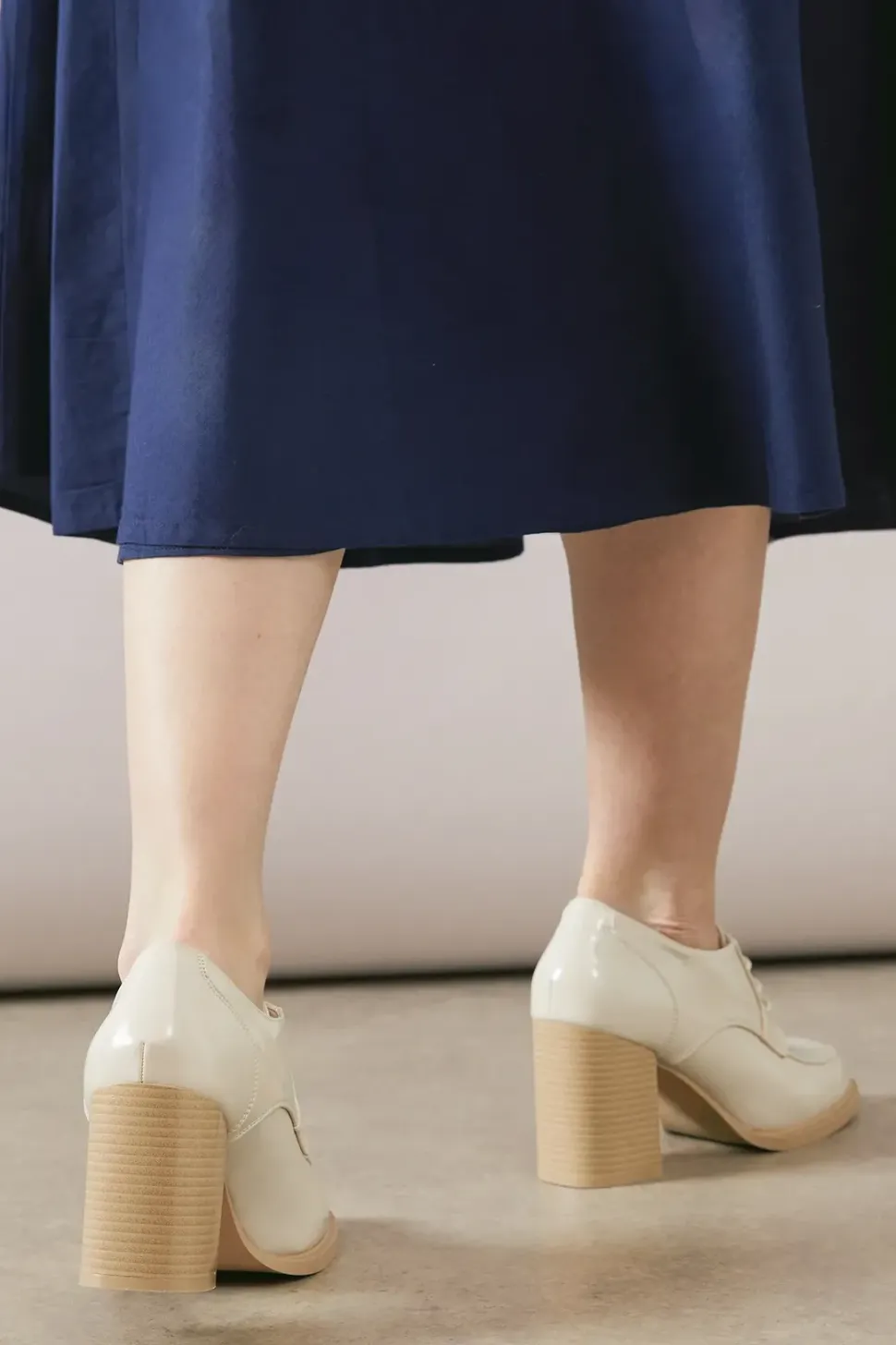 Dante Lace Up High Block Heel Loafers
