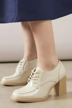 Dante Lace Up High Block Heel Loafers