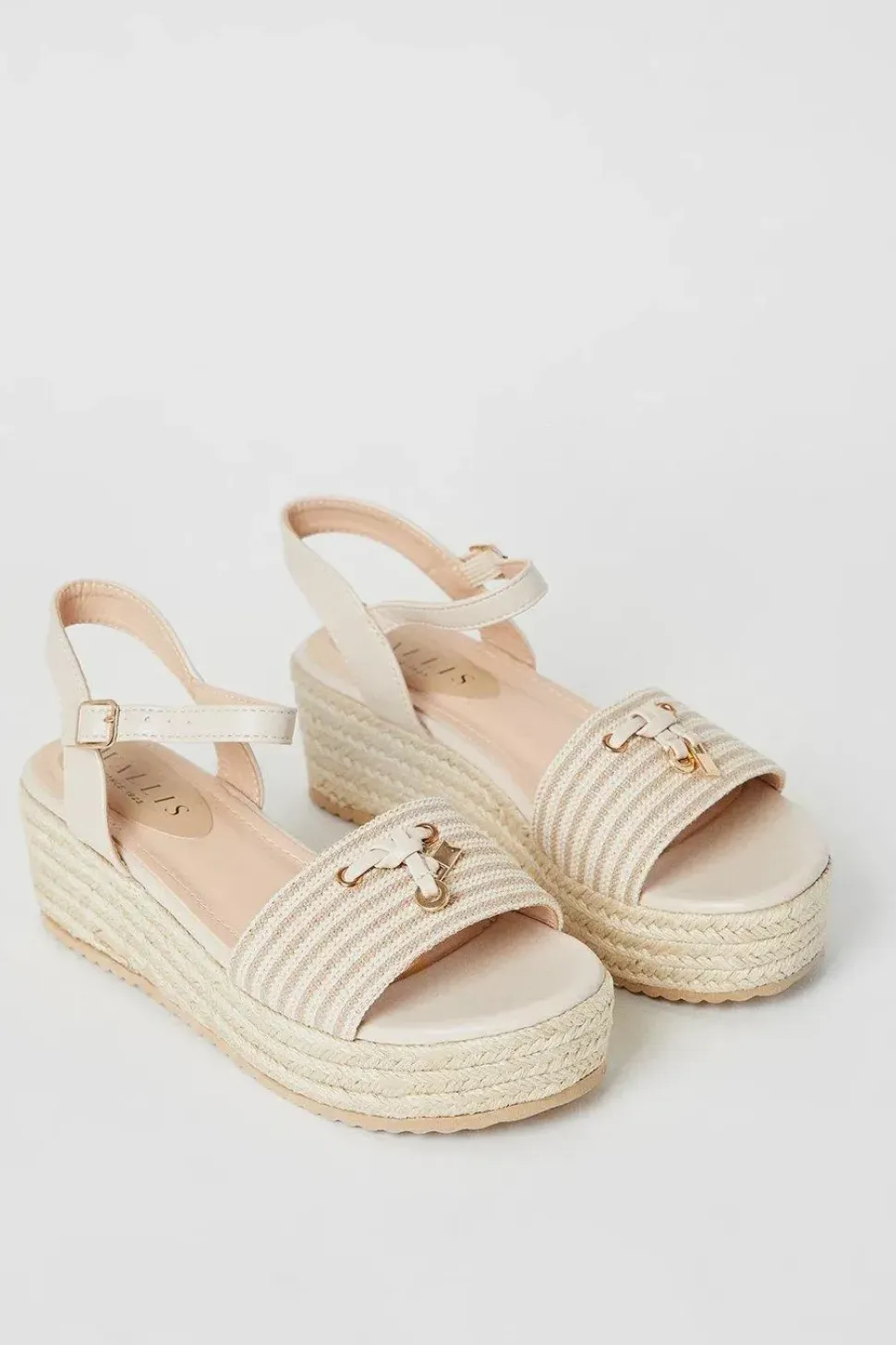 Darcy Stripe Medium Espadrille Wedge Sandals