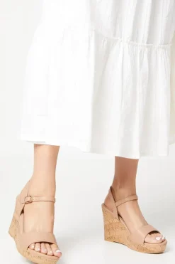 Daria Cork Effect Wedge Sandals