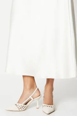 Darlena Basket Weave High Heel Slingback Court Shoes