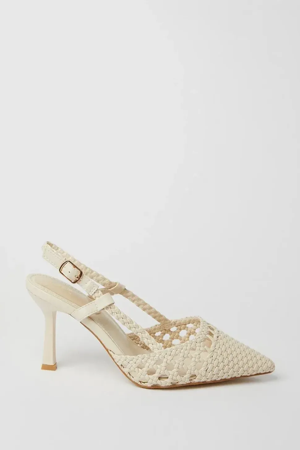 Darlena Basket Weave High Heel Slingback Court Shoes