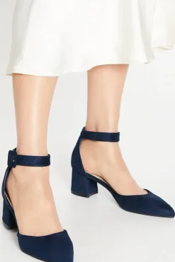 Davis Covered Buckle Two Part Low Heel Court Shoes