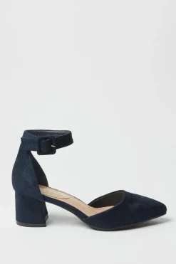 Davis Covered Buckle Two Part Low Heel Court Shoes