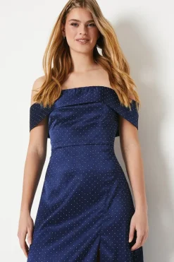 Debut London by Coast Bardot Satin Diamante Prom Dress