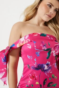 Debut London by Coast Draped Tie Shoulder Bardot Pencil Dress