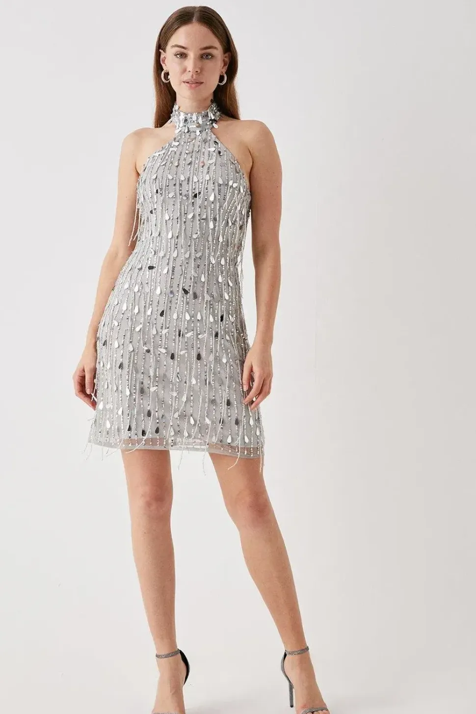 Debut London by Coast Halterneck Embellished Mini Dress