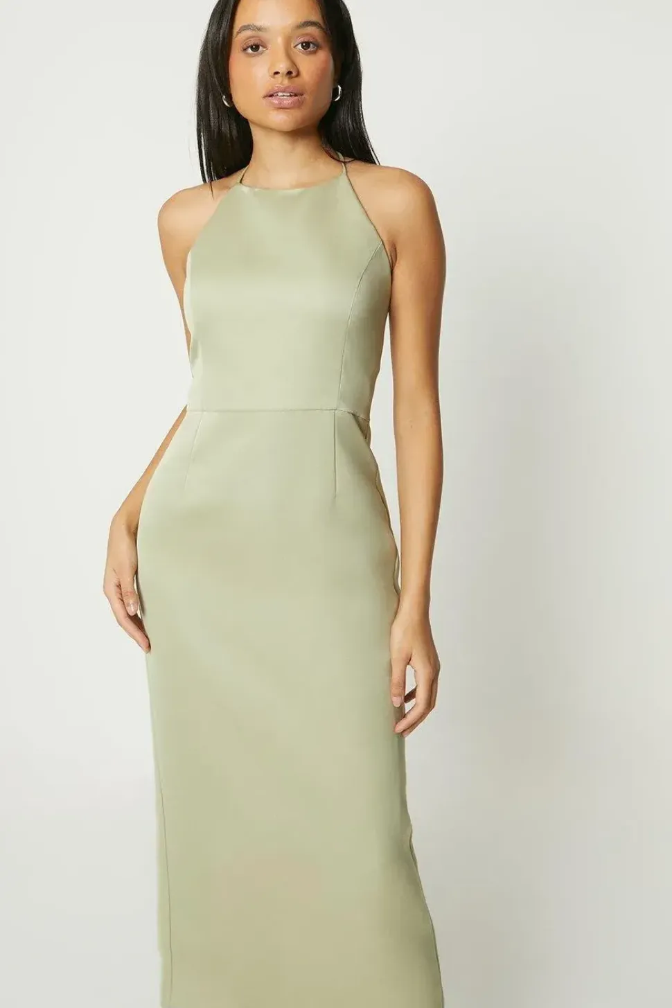 Debut London by Coast Halterneck Satin Column Bridesmaids Dress