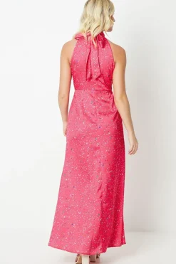 Debut London by Coast Halterneck Satin Midi Dress