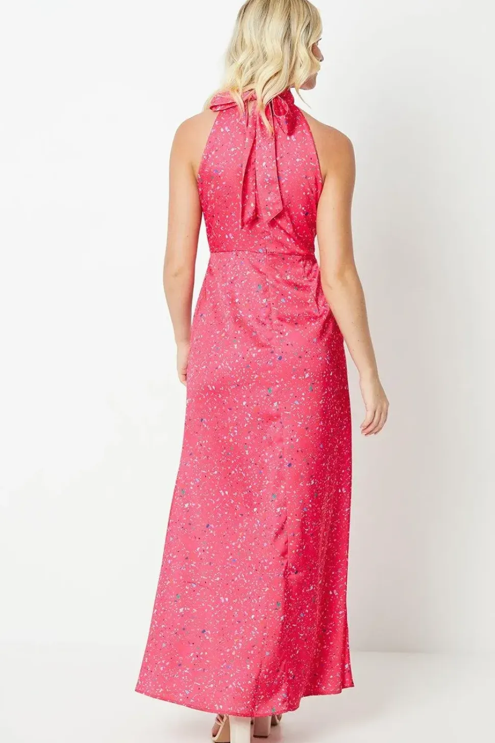 Debut London by Coast Halterneck Satin Midi Dress