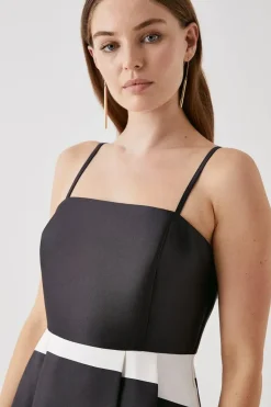 Debut London by Coast Mono Stripe Twill Aline Dress